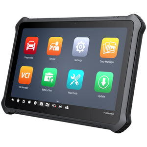 OTOFIX D1 Max 2 Diagnosetablet in Schrägansicht mit Diagnose- und Service-Menü