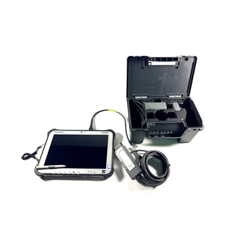 Panasonic Toughpad FZ-G1 mit VAS 6154A Diagnose-Interface im stabilen Aufbewahrungskoffer – komplettes VAG ODIS Diagnosesystem für VW, Audi, Skoda und Seat