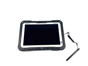 Panasonic Toughbook FZ-G2 Rugged Tablet – Frontansicht mit Digitizer-Stift und Bedientasten