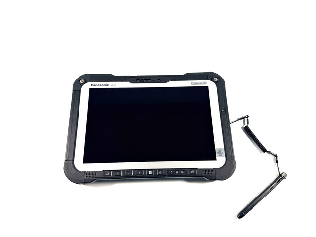 Panasonic Toughbook FZ-G2 Rugged Tablet – Frontansicht mit Digitizer-Stift und Bedientasten
