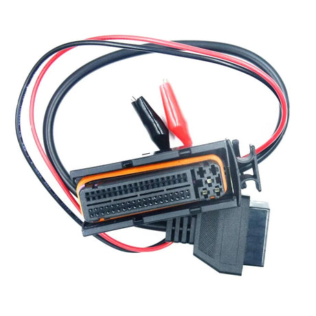 M7ECU Adapterkabel mit 81-poligem Steuergeraetestecker, Krokodilklemmen fuer die 12-Volt-Versorgung und 16-Pin OBD2 Buchse