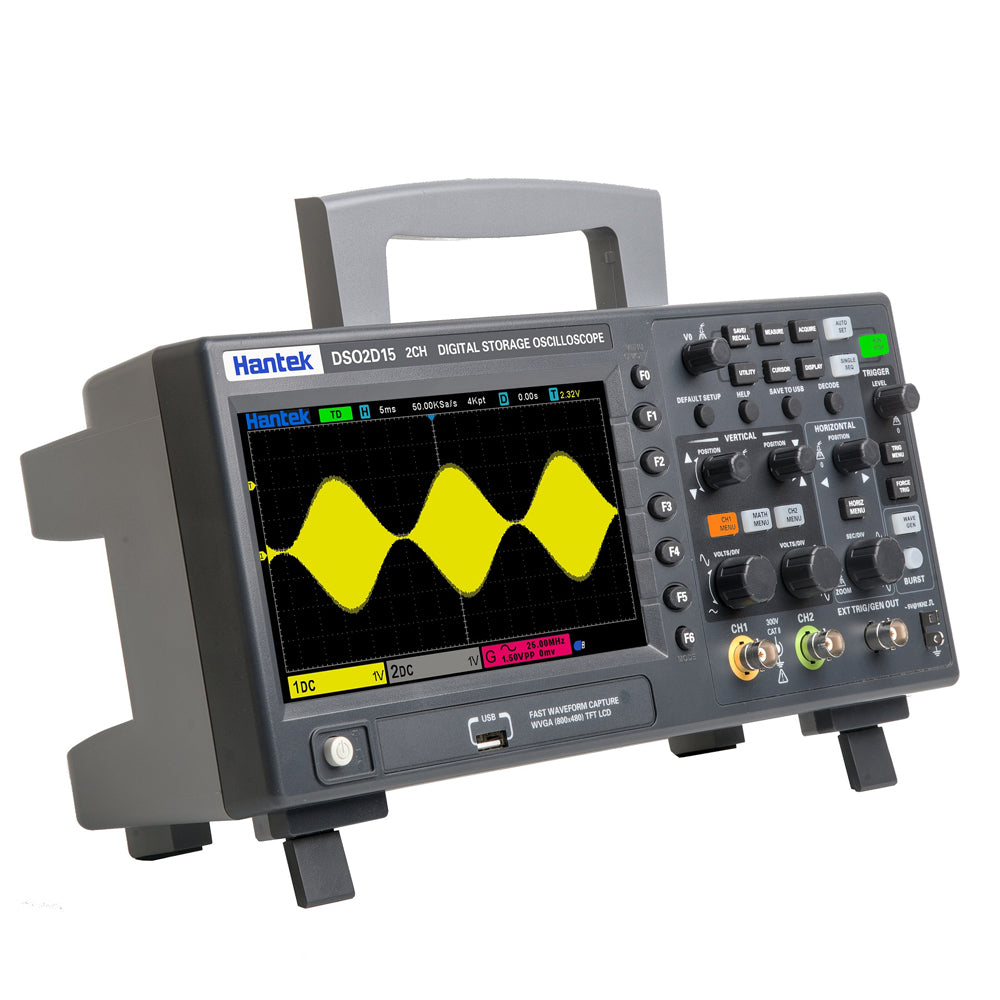 Hantek DSO2D15 Dual Channel Digital Bearing Oscilloscope /AFG Signal Generator Oscilloscope 150 MHz 1GSa/s 2 in 1