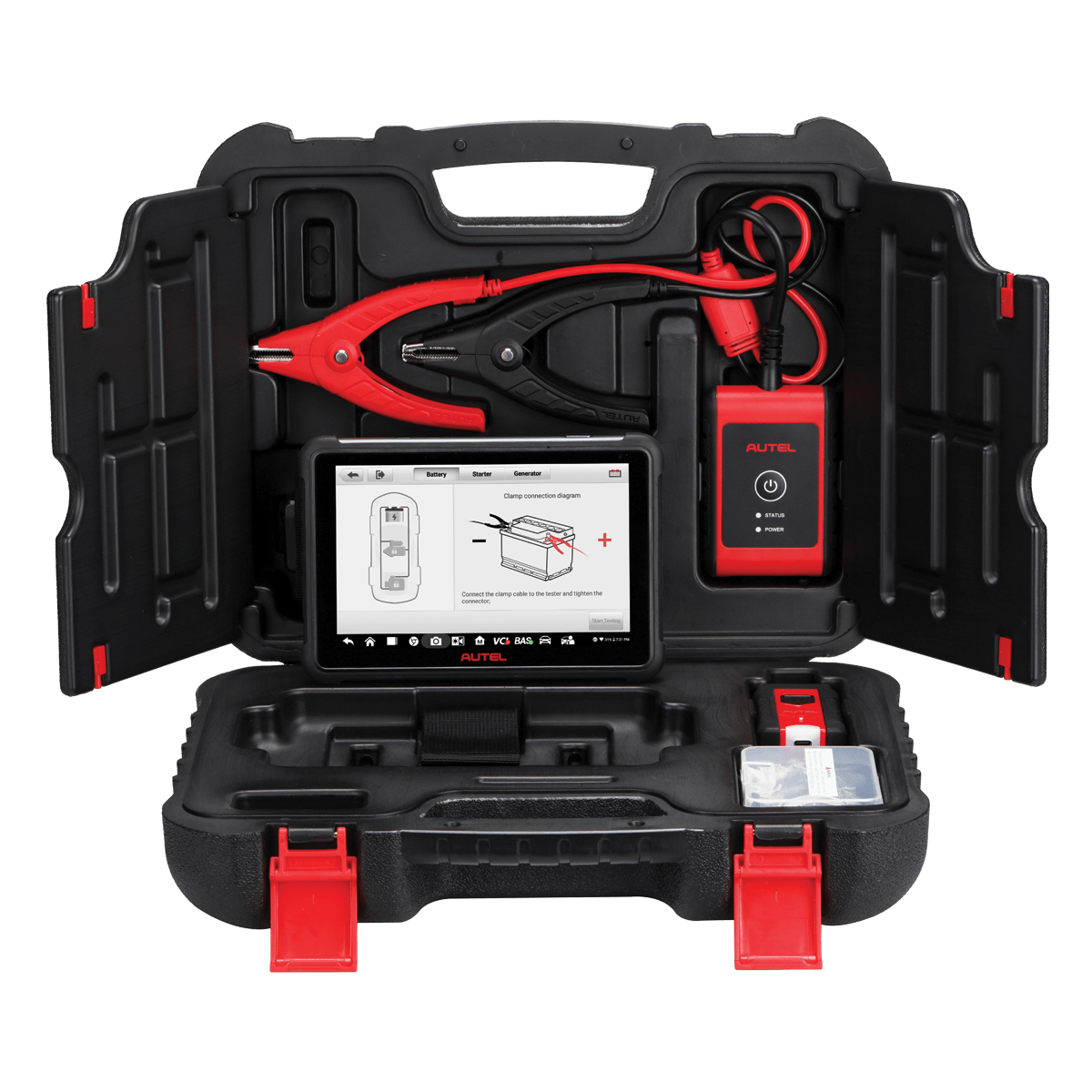 Autel MaxiBAS BT609 Batterie- und Diagnosetester im Transportkoffer mit Testklemmen und Bluetooth-Interface
