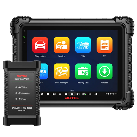 Autel MaxiSys MS909 S2 Diagnosetablet mit MaxiFlash VCI2 und Hauptmenü