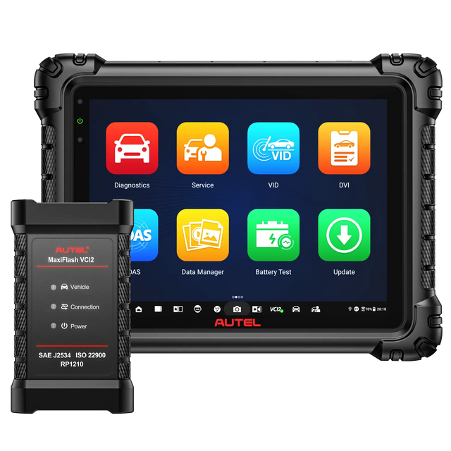 Autel MaxiSys MS909 S2 Diagnosetablet mit MaxiFlash VCI2 und Hauptmenü