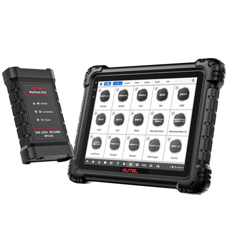 Autel MaxiSys MS909 S2 mit Fahrzeugmarken-Auswahl und MaxiFlash VCI2