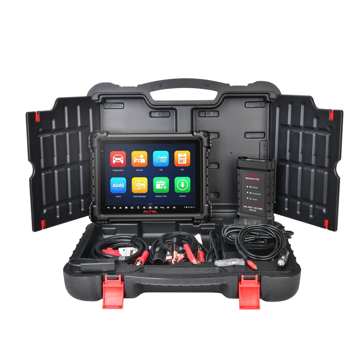Autel MaxiSys MS909 S2 Komplettset im geöffneten Transportkoffer