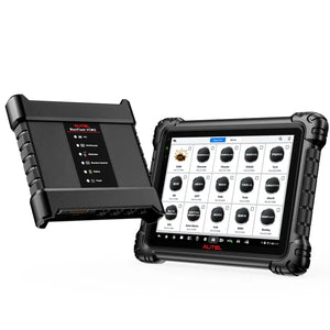 Autel MaxiSys MS919 S2 mit MaxiFlash VCMI2 Oszilloskop-Anschlüssen und Fahrzeugsoftware-Übersicht
