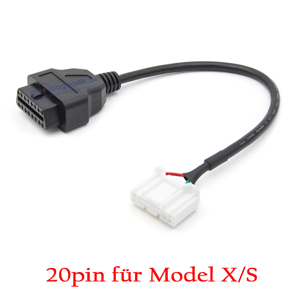 Tesla Model S - X OBD2 20pin to 16pin diagnostic connector cable from 2016