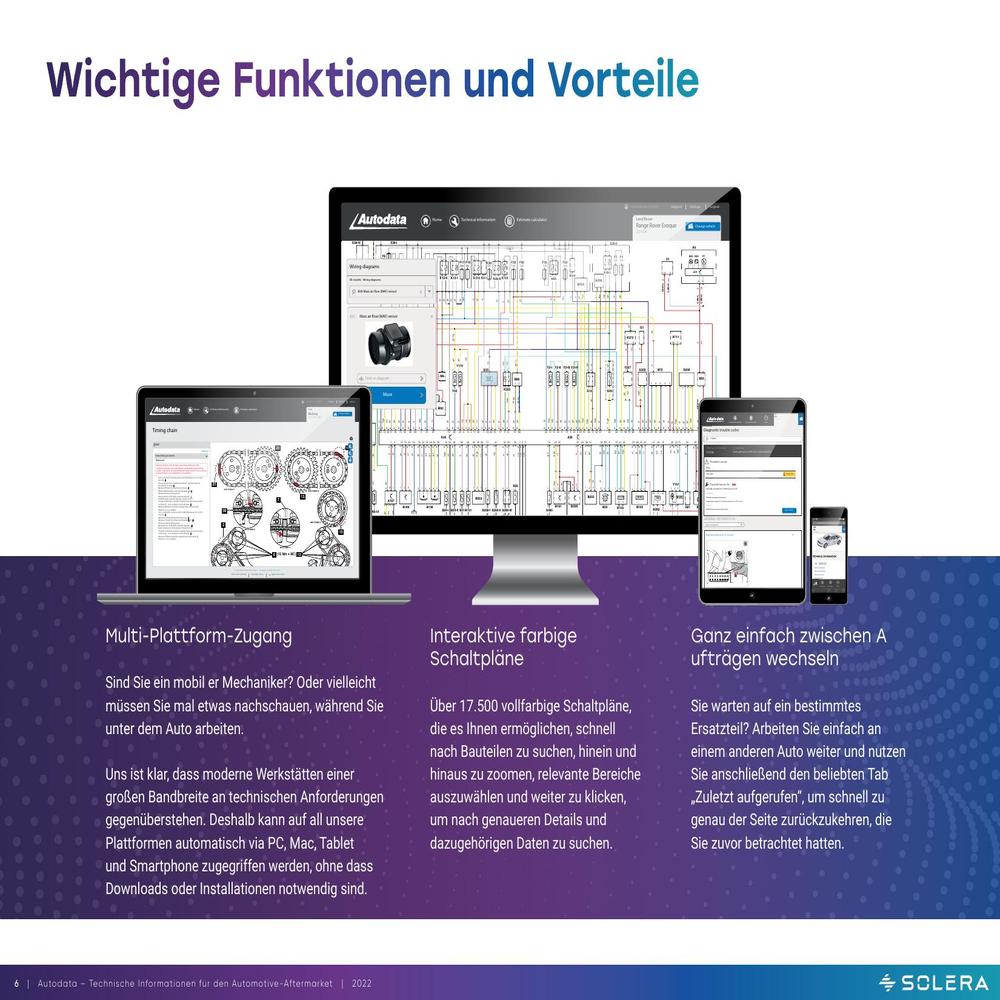 Autodata Benutzeroberfläche für Kfz-Diagnose und Werkstattinformationen