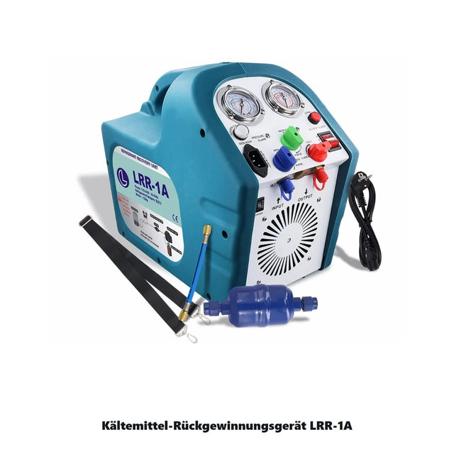 Kaeltemittel-Rueckgewinnungsgeraet LRR-1A mit Manometern, Tragegurt, Filtertrockner und Netzkabel