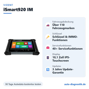 Vident iSmart920 IM mit Übersicht der wichtigsten Funktionen
