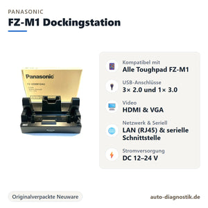 Panasonic FZ-M1 Dockingstation mit Übersicht der wichtigsten Anschlüsse