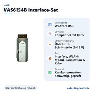 Original VAS6154B Diagnose-Interface-Set mit Übersicht der wichtigsten Funktionen