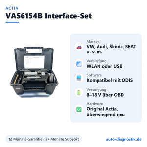 Actia VAS6154B Interface-Set mit Übersicht der wichtigsten Funktionen