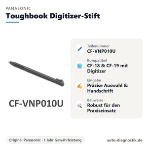 Original Panasonic Toughbook Digitizer Ersatzstift CF-VNP010U mit Übersicht der wichtigsten Eigenschaften