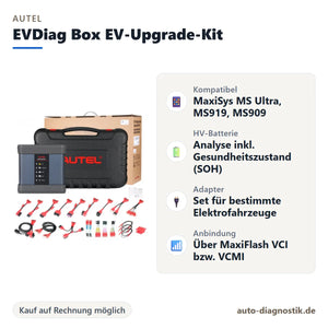 Autel EVDiag Box EV-Upgrade-Kit mit Übersicht der wichtigsten Eigenschaften