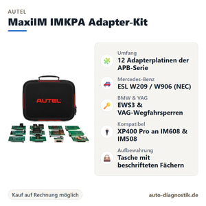 Autel MaxiIM IMKPA Adapter-Kit mit Übersicht der wichtigsten Funktionen