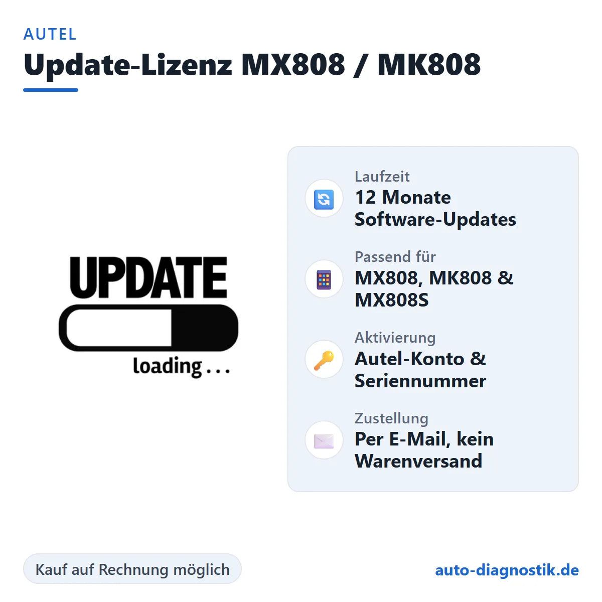 Autel Update-Lizenz MX808 / MK808 mit Übersicht der wichtigsten Funktionen