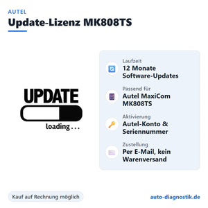 Autel Update-Lizenz MK808TS mit Übersicht der wichtigsten Funktionen