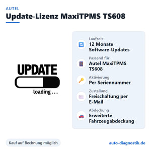 Autel Update-Lizenz MaxiTPMS TS608 mit Übersicht der wichtigsten Funktionen