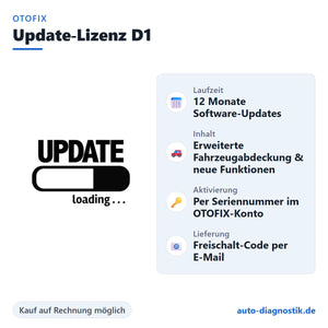 OTOFIX Update-Lizenz D1 mit Übersicht der wichtigsten Leistungen