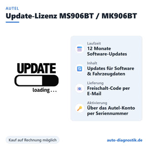 Autel Update-Lizenz MS906BT und MK906BT mit Übersicht der wichtigsten Leistungen