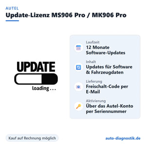 Autel Update-Lizenz MS906 Pro und MK906 Pro mit Übersicht der wichtigsten Leistungen