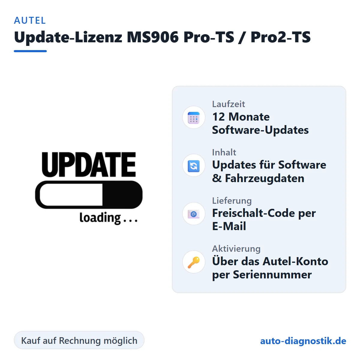 Autel Update-Lizenz MS906 Pro-TS und Pro2-TS mit Übersicht der wichtigsten Leistungen