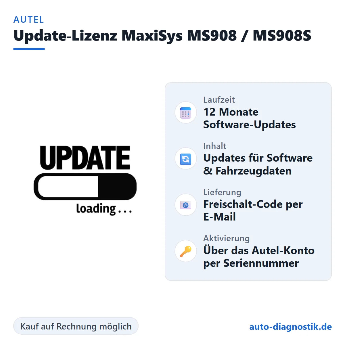 Autel Update-Lizenz MaxiSys MS908 und MS908S mit Übersicht der wichtigsten Leistungen