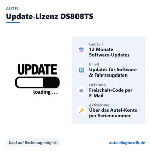 Autel Update-Lizenz DS808TS mit Übersicht der wichtigsten Leistungen