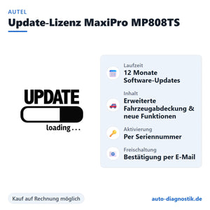 Autel Update-Lizenz MaxiPro MP808TS mit Übersicht der wichtigsten Leistungen