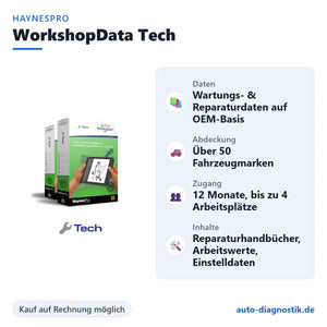 HaynesPro WorkshopData Tech Basis-Paket mit Übersicht der wichtigsten Leistungen