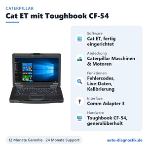 Caterpillar Cat ET Diagnosegerät mit Panasonic Toughbook CF-54 – Übersicht der wichtigsten Funktionen
