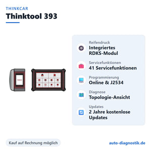 THINKCAR Thinktool 393 mit Übersicht der wichtigsten Funktionen