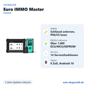 Thinkcar Euro IMMO Master mit Übersicht der wichtigsten Funktionen