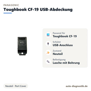 Panasonic Toughbook CF-19 USB-Abdeckung mit Übersicht der wichtigsten Eigenschaften