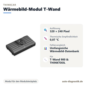 THINKCAR Wärmebild-Modul T-Wand mit Übersicht der wichtigsten Eigenschaften