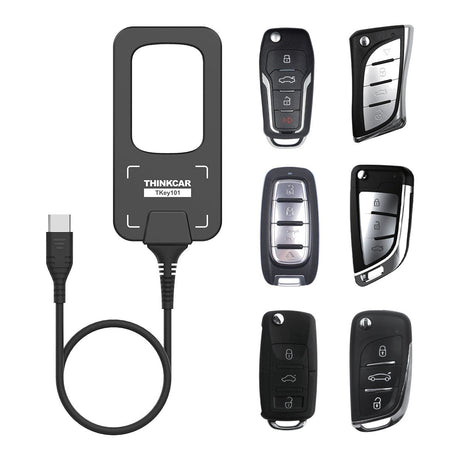 Thinkcar TKEY101 Schlüsselprogrammierer mit USB-C-Kabel und sechs Funkschlüsseln