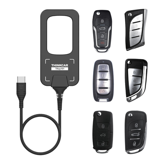 Thinkcar TKEY101 Schlüsselprogrammierer mit USB-C-Kabel und sechs Funkschlüsseln
