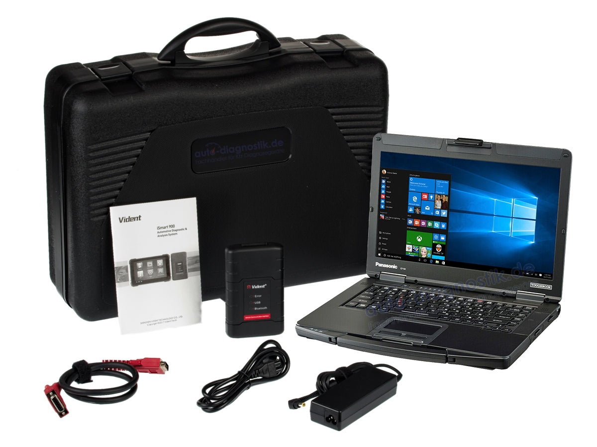 Professional Toughbook CF-54 diagnostic device set for cars and trucks. All manufacturers built in 2023