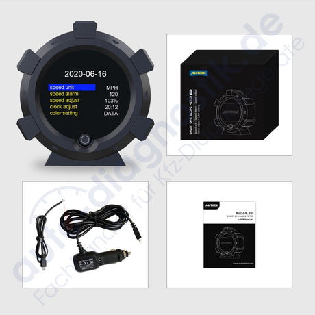 AUTOOL X95 GPS tracking device coordinates, inclination and slope indicators