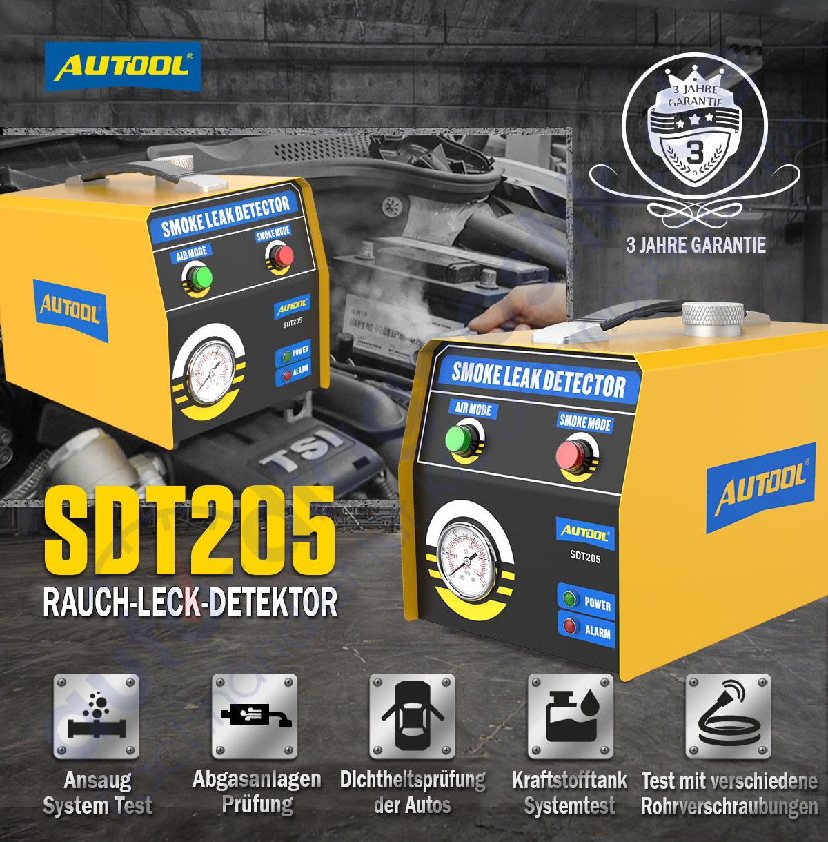 Autool SDT205 Car Smoke Leak Detector