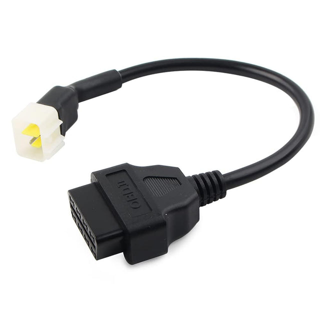 Delphi 6 Pin OBD1 auf OBD2 Adapterkabel mit weißem 6-poligem Delphi-Stecker und 16-Pin OBD2 Buchse