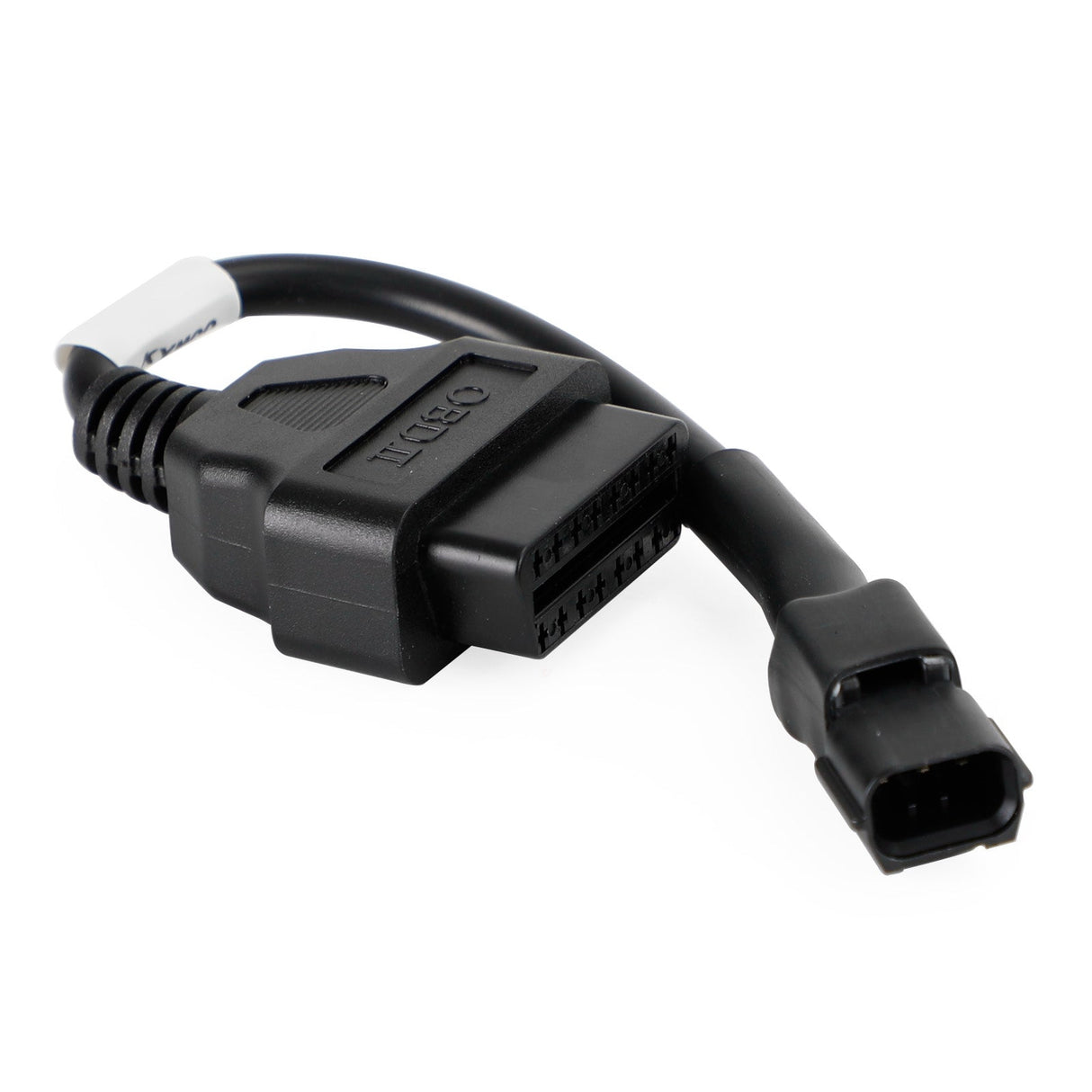 Kymco 3 Pin OBD1 auf OBD2 Adapterkabel mit schwarzem 3-poligem Rollerstecker und 16-Pin OBD2 Buchse