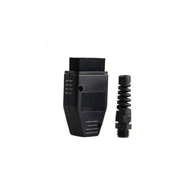 OBD2 Steckergehäuse 16 Pin in Schwarz mit Kabelverschraubung zum Selbstkonfektionieren