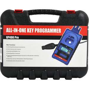 Autel XP400 Pro Transportkoffer mit Übersicht der Hauptfunktionen des Schlüsselprogrammierers