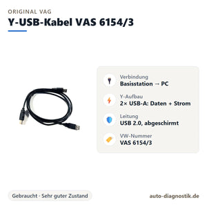 Y-USB-Kabel VAS 6154/3 mit Übersicht der wichtigsten Eigenschaften